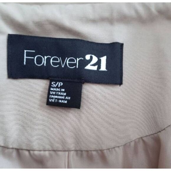 FOREVER 21 KHAKI COAT SZ.S GUC.  GORGEOUS JACKET IN GOOD USED CONDITION. - Picture 5 of 6